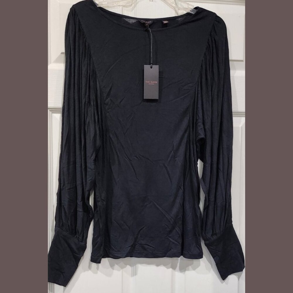 $125 NWT TED BAKER LONDON VOLUMINOUS SLEEVE JERSEY TOP